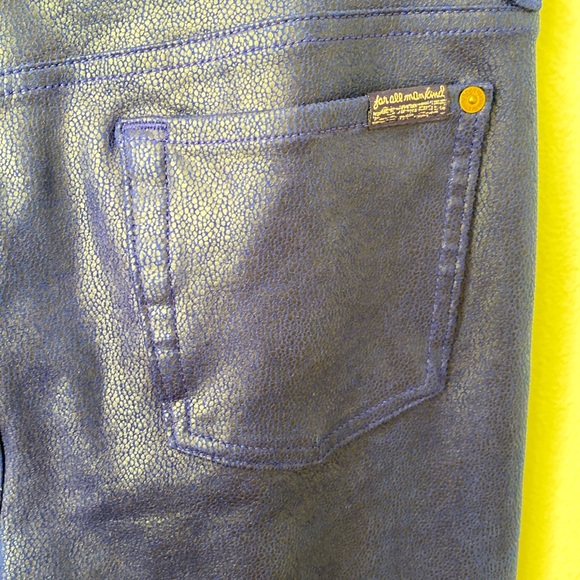 7 For All Mankind Leggings Women Size 30 Blue Faux Snake Print - Picture 4 of 7